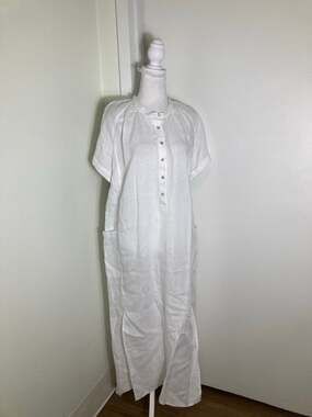 Unsubscribed White Linen Maxi Dress Sz 6